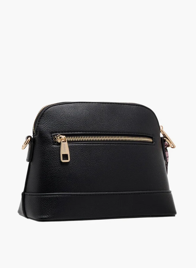 ميسي Women's Scarf Accent Crossbody Bag with Detachable Strap and Zip Closure
