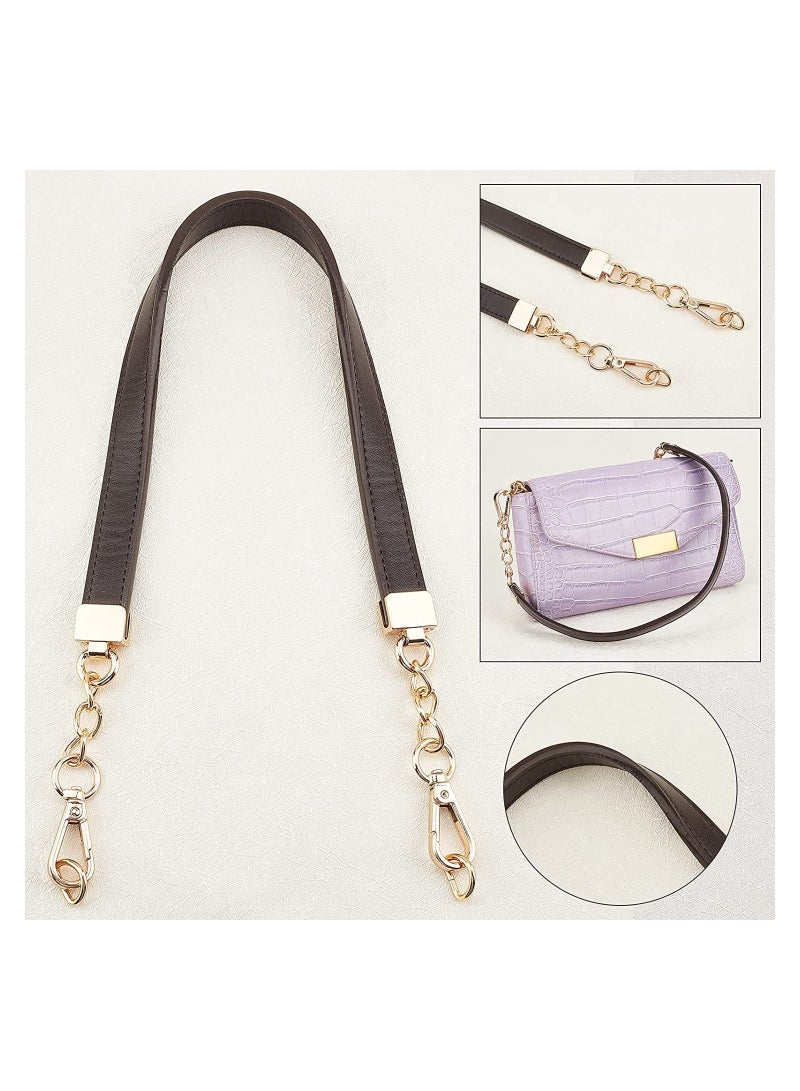SYOSI Imitation Leather Bag Handles SYOSI 58x1.9cm/22.8x0.75 in Purse Replacement Straps Purse Chain Handles with Golden Alloy Swivel Clasps for Bag Straps Replacement Accessories (Coconut Brown) - Image 4