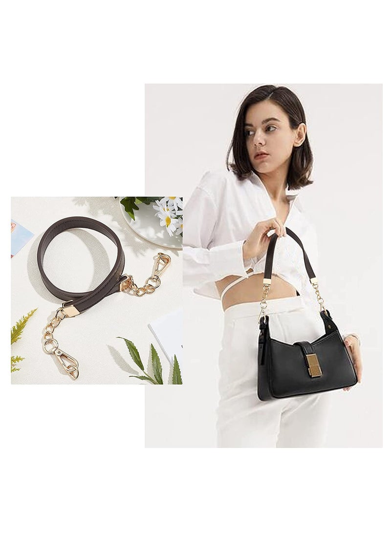 SYOSI Imitation Leather Bag Handles SYOSI 58x1.9cm/22.8x0.75 in Purse Replacement Straps Purse Chain Handles with Golden Alloy Swivel Clasps for Bag Straps Replacement Accessories (Coconut Brown) - Image 3