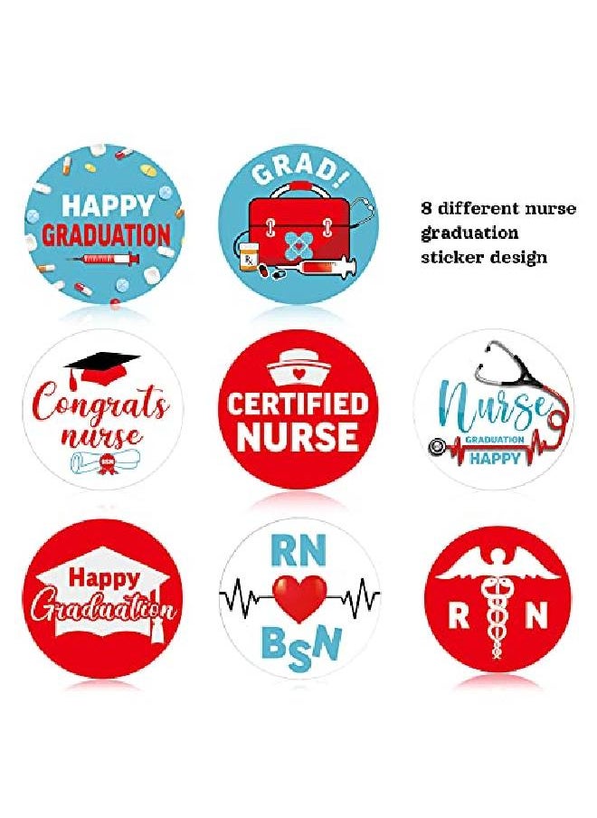 Sumind - 600 Pieces Nurse Graduation Roll Stickers Nursing School Graduation Party Rn Bsn Themed Party Favors Round Sticker Labels For Nurse Present Card Envelopes Package Sealing Goodie Bags Decoration - Image 1