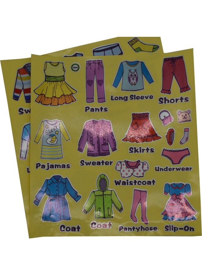 Maydahui 2 Sheets（31 Count） Dresser Clothing Decals 11 * 11Inch Boys Girls Clothing Sort Wall Sticker Removable Clothes Classification Label For Wardrobe Drawer Organizing Home Bedroom Decoration - Image 3
