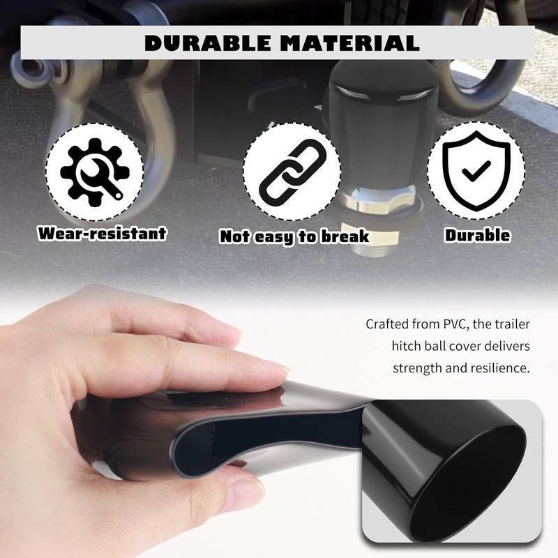 Figpade 3PCS Trailer Hitch Ball Cover Kit,1-7/8",2",2-5/16" Trailer Ball Cover for Protecting Trailers Balls,Multi-Size Trailers Accessories Balls Hitch Covers for Boat Truck - Image 4