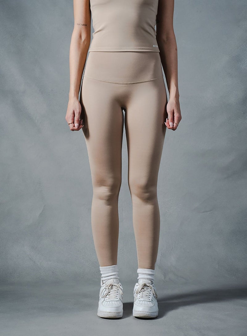 Beyond Sportswear Women's Beige Seamless Leggings - Image 2