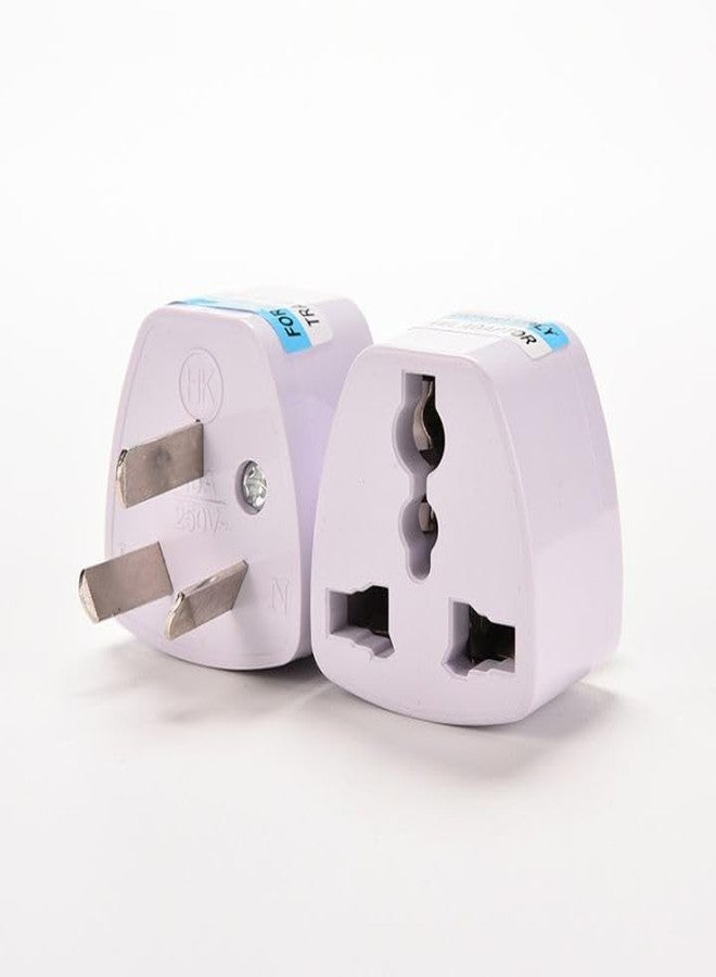 HI PLASST PINS N PLUGS Hi-Plasst India to Australia Plug Adapter (Pack of 2) Australian Adapter (Type I // Australia-New Zealand-China) Three pin Plug Socket - Image 1