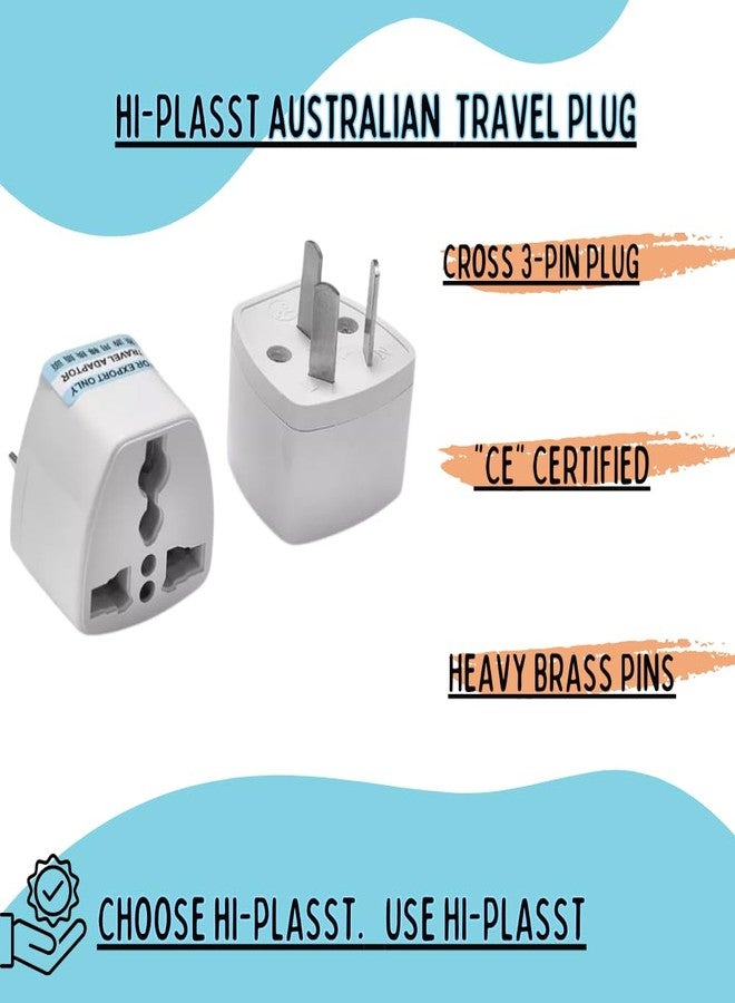 HI PLASST PINS N PLUGS Hi-Plasst India to Australia Plug Adapter (Pack of 2) Australian Adapter (Type I // Australia-New Zealand-China) Three pin Plug Socket - Image 4