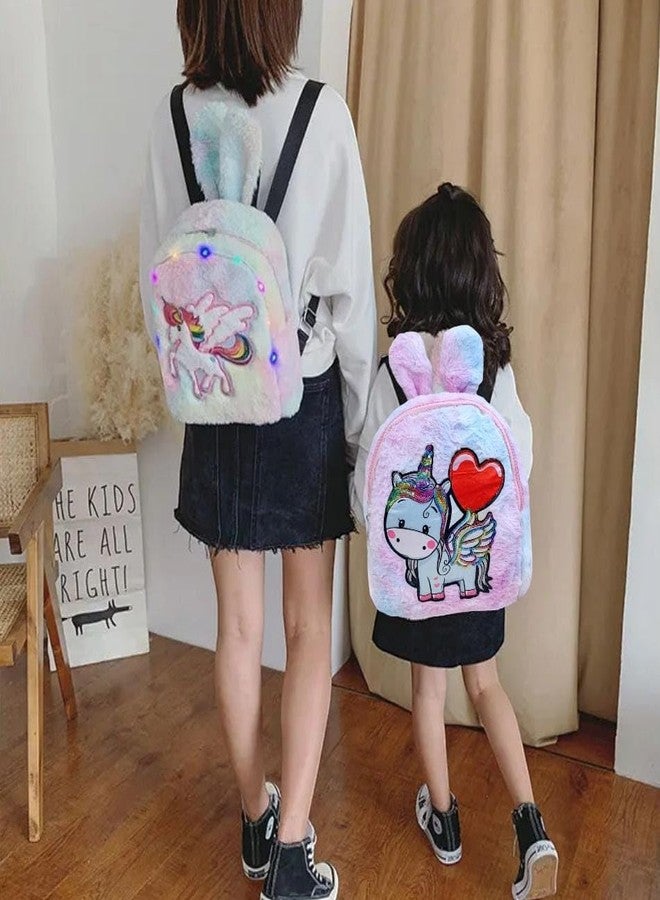 AMYCAUR Unicorn LED Backpack For Girl Kids (1 Pcs) Ideal For Nursery & Preschool, Adjustable Straps Bckpack, Perfect For Picnic, Tution, School, Return Gift For Childrens, Baby Travel Bag - Image 4