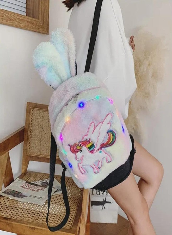 AMYCAUR Unicorn LED Backpack For Girl Kids (1 Pcs) Ideal For Nursery & Preschool, Adjustable Straps Bckpack, Perfect For Picnic, Tution, School, Return Gift For Childrens, Baby Travel Bag - Image 5