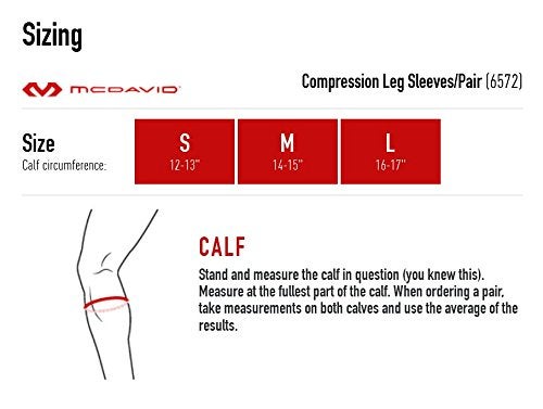 McDavid Pair Compression Calf Sleeves, Royal, Small - Image 3