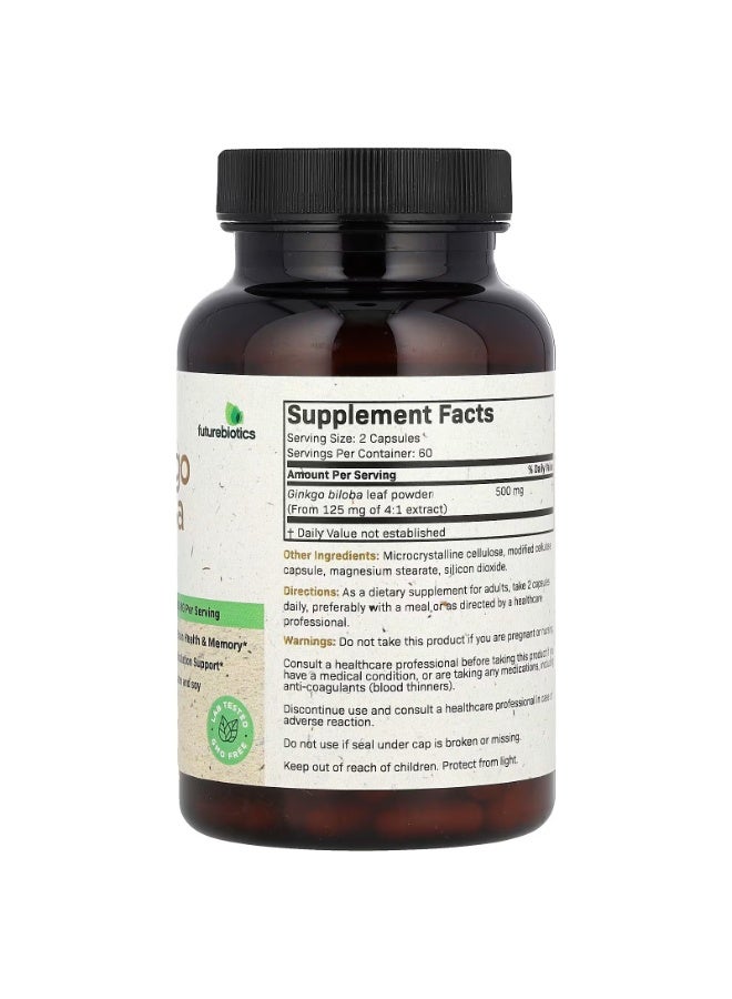 Futurebiotics, Ginkgo Biloba, 120 Vegetarian Capsules (250 mg per Capsule) - Image 2