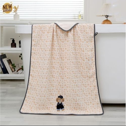 Closecret Newborn Baby Bath Towel Soft & Absorbent Premium Microfiber Cotton Towels for Babies, Toddlers – Ideal for Daily Use (Multicolor) 50 x 100 cm (Pack of 1) - Image 3