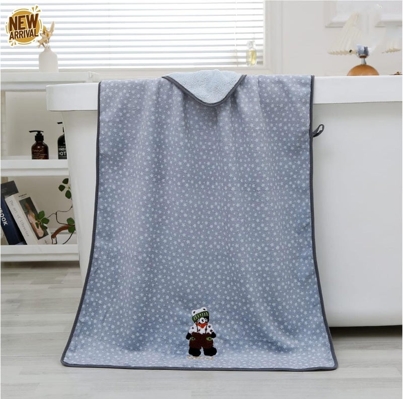 Closecret Newborn Baby Bath Towel Soft & Absorbent Premium Microfiber Cotton Towels for Babies, Toddlers – Ideal for Daily Use (Multicolor) 50 x 100 cm (Pack of 1) - Image 2