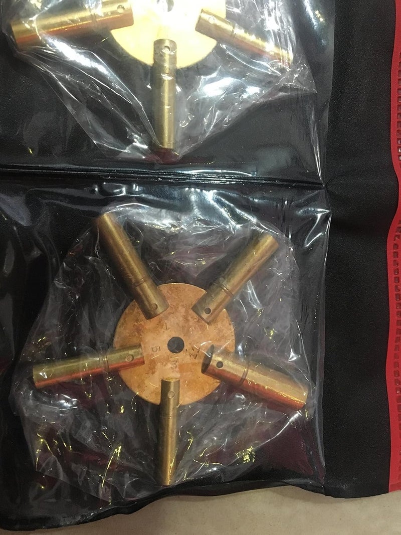 Brass Blessing 2pc Universal 5 Prong Brass Clock Key for Winding Clock, ODD & Even with Cover from (5192) - Image 3