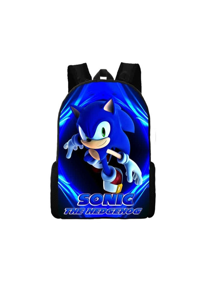 Generic 2024 new Sonic backpack student large-capacity schoolbag Sonic 2 animation sacker bag pen bag,15-Three-piece set-Sonic  - Image 4