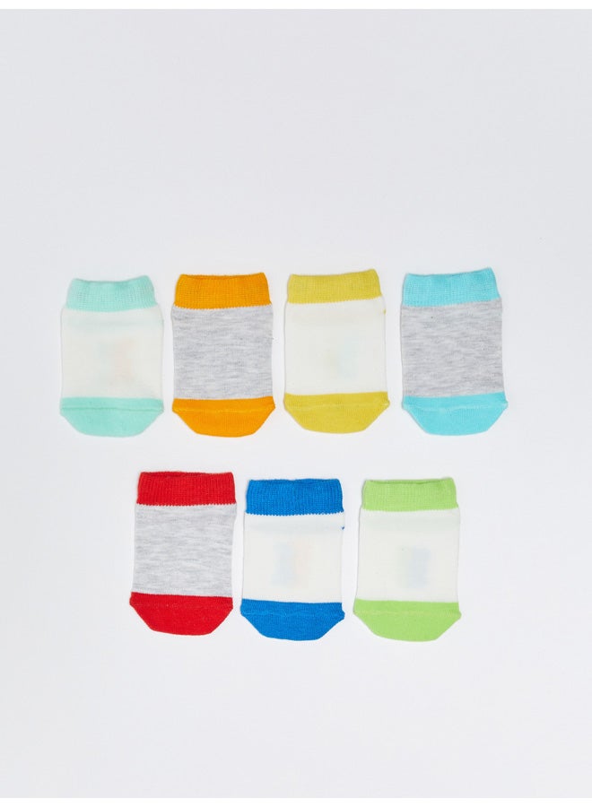 Printed Baby Boy Booties Socks 7 Pack
