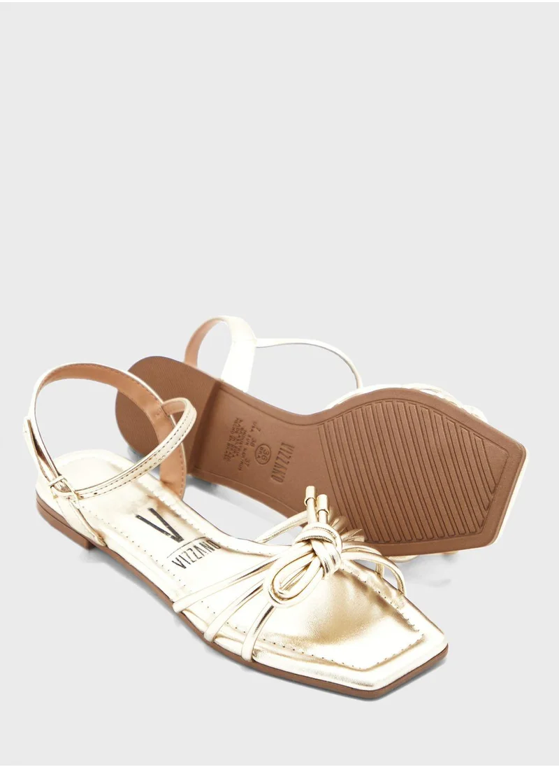 VIZZANO Adeline Ankle Strap Low Heel Sandals