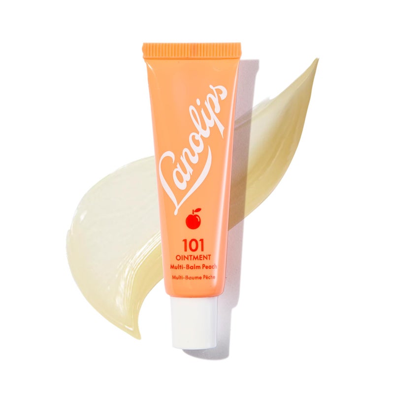 Lanolips 101 Ointment - Lanolin Lip Balm for Smooth, Hydrated & Healthy Lips - Multipurpose Ointment with Lanolin Oil for Dry Cuticles & More - Peach (0.52 oz) - Image 1