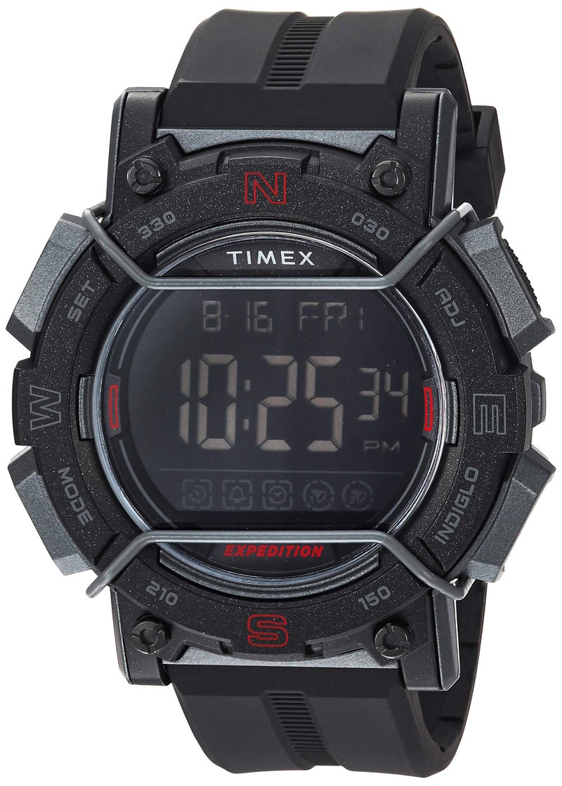 Timex Men's TW4B17900 Expedition Digital CAT 47mm Black/Negative Resin Strap Watch - Image 1