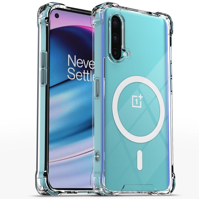 Pikkme غطاء خلفي لهاتف Oneplus Nord Ce 5G مع دعم مغناطيسي مقاوم للصدمات من PC + TPU (شفاف Mag-Safe) - Image 1