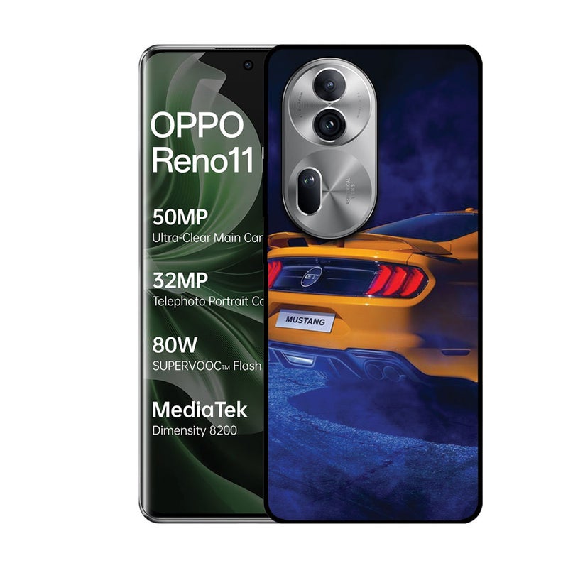الصيد العين غطاء حماية مطبوع لهاتف Oppo Reno 11 Pro - سيارة موستانج صفراء - Image 1