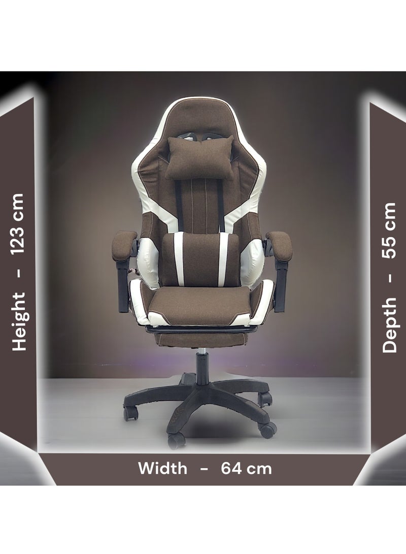 Sabir & Bros Furniture LLC SBF Fabric Gaming Chair - Reclining High Back Office Chair - Adjustable Height, Headrest, Footrest and Lumbar Support - Swivel Video Game Chair - Ergonomic Computer Gaming Chair  - Image 3
