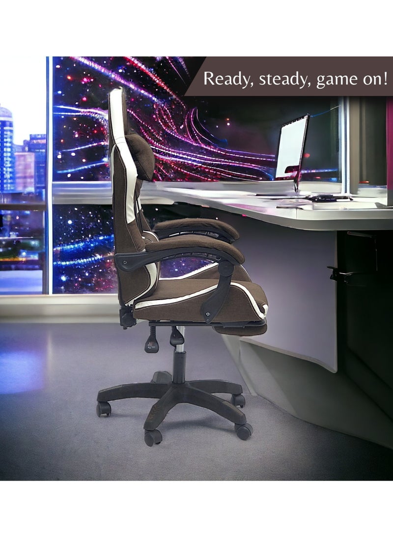 Sabir & Bros Furniture LLC SBF Fabric Gaming Chair - Reclining High Back Office Chair - Adjustable Height, Headrest, Footrest and Lumbar Support - Swivel Video Game Chair - Ergonomic Computer Gaming Chair  - Image 4