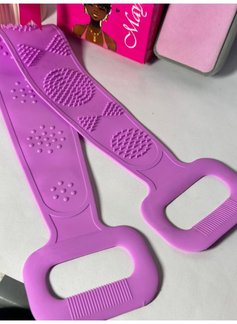 maya accessories 1 Piece Silicone Loofah Body Scrubber for Shower may vary color - Image 4