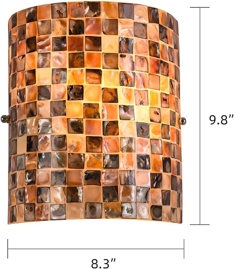 ARTZONE Tiffany Style Wall Sconces Natural Shell Lampshade Mosaic Wall Light for Bedroom Stairway Corridor - Image 5