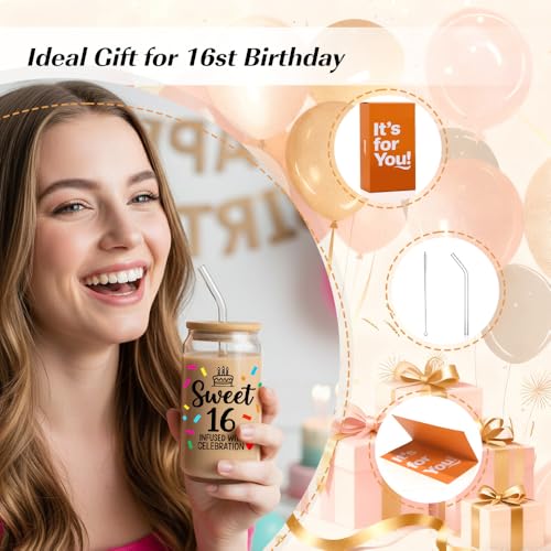 wtisan Sweet 16 Gifts for Girls: Happy 16th Birthday Gift for Girls, 16 Birthday Set - Image 3
