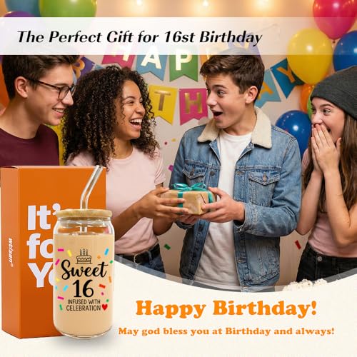 wtisan Sweet 16 Gifts for Girls: Happy 16th Birthday Gift for Girls, 16 Birthday Set - Image 4