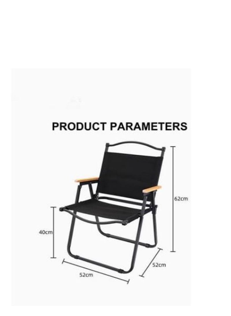 Portable Folding Outdoor Camping Chair Black - Image 2