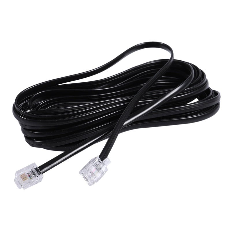 Black RJ11 Universal Cable for Telephones, Modems, Fax Machines & ADSL (1, 10 M)