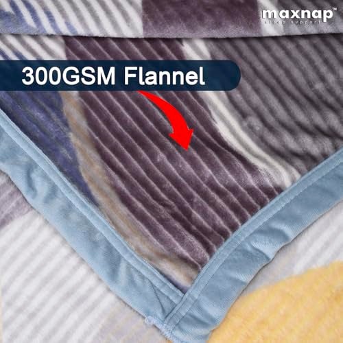MAXNAP Cloudrest - Grey Wave Pattern Mink Blanket for Winter – Double Bed, 300 GSM Ultra Soft & Warm Blanket, Lightweight & Breathable, 220x240 cm - Image 3