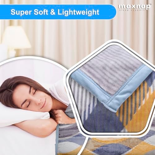MAXNAP Cloudrest - Grey Wave Pattern Mink Blanket for Winter – Double Bed, 300 GSM Ultra Soft & Warm Blanket, Lightweight & Breathable, 220x240 cm - Image 4
