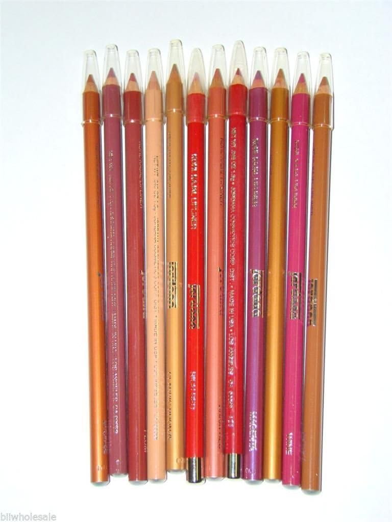 SET OF 12 JORDANA 7 KOHL KAJAL LIPLINER LIP PENCILS SET WINE RICH RED MORE by BT Fonies shop