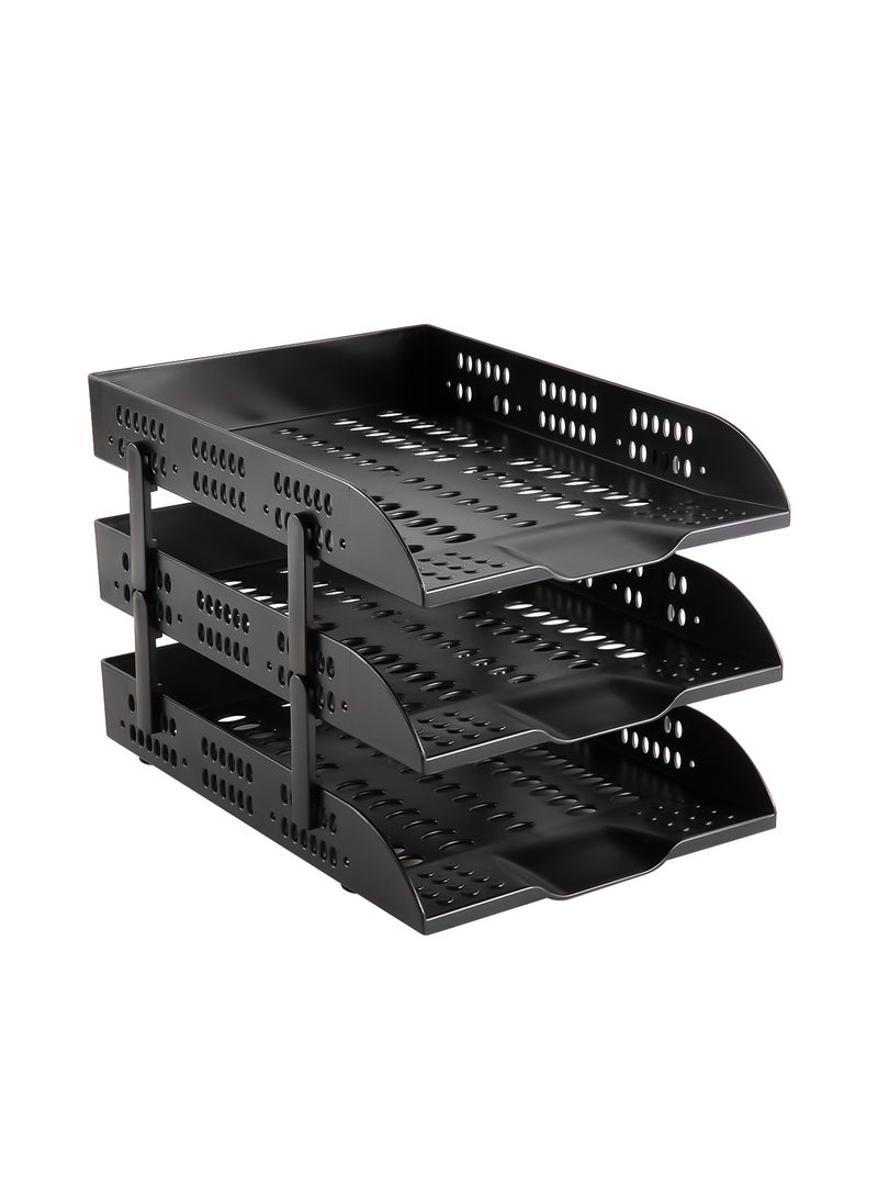 Deli E9215 Black File Tray - Durable HIPS Material, Anti-Slip Feet, Easy Storage - 230×116×359mm - Image 5