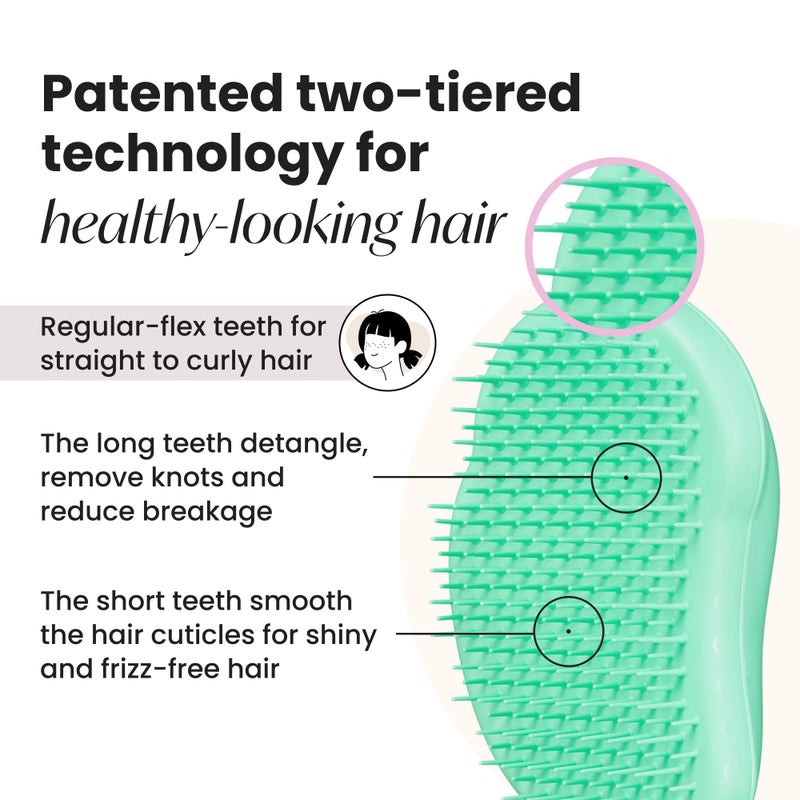 Tangle Teezer Original Detangler Brush, Dry & Wet Travel Size Mini Hair Brush, for Kids & All Hair Types, Paradise Green - Image 3