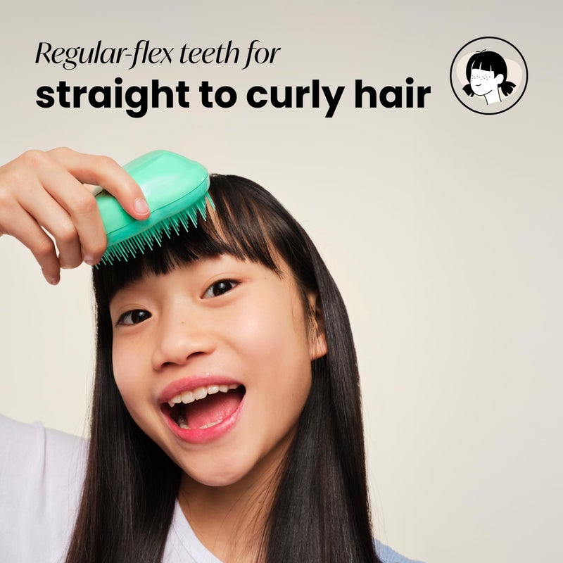 Tangle Teezer Original Detangler Brush, Dry & Wet Travel Size Mini Hair Brush, for Kids & All Hair Types, Paradise Green - Image 4