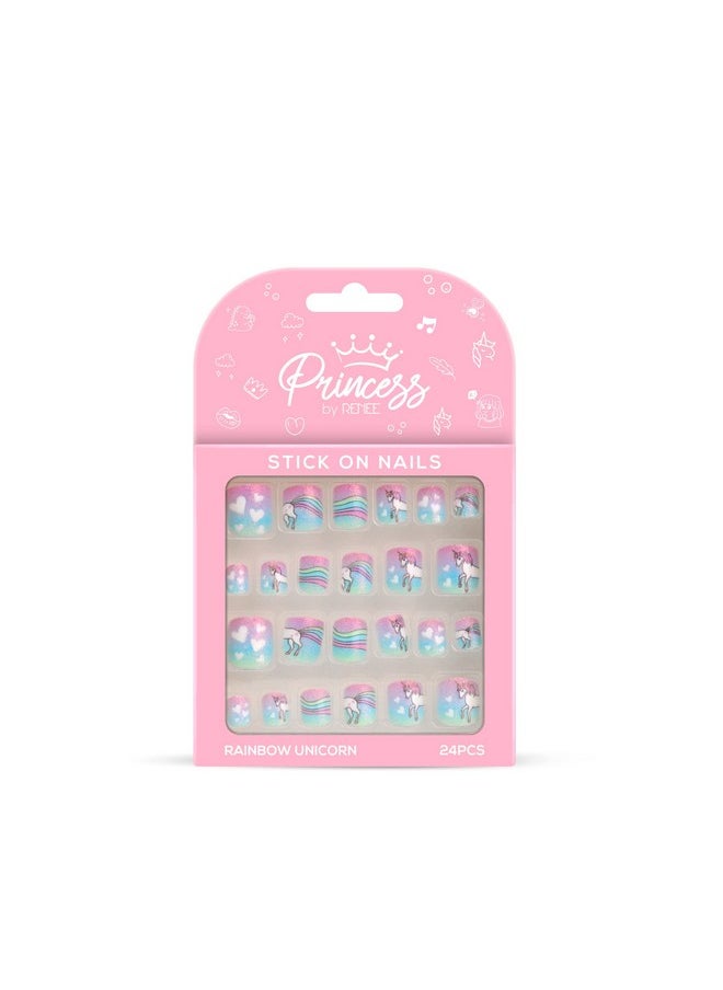Renee - Ess By Renee Stick On Nails Rainbow Unicorn | 24 Reusable Artificial Nail Set | Lightweight, Long Lasting, Easy To Use | Quick Fix For Special Occasions - Image 1
