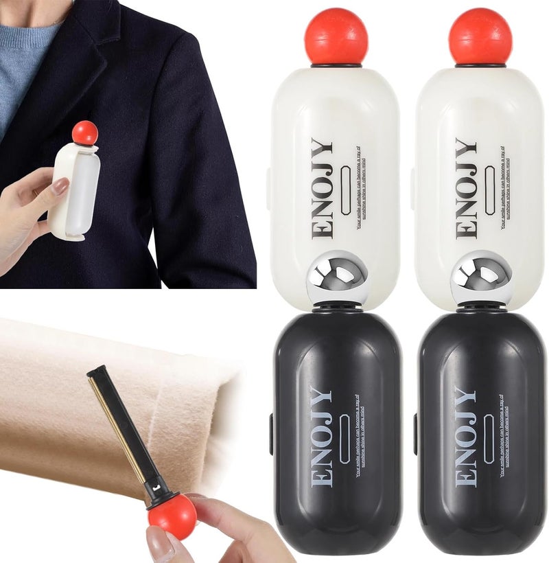 Portable Lint Roller Set (4 Pcs), Washable with Detachable Scraper and Dust-Protective Flip Cover for Travel and Pet Hair - Image 1