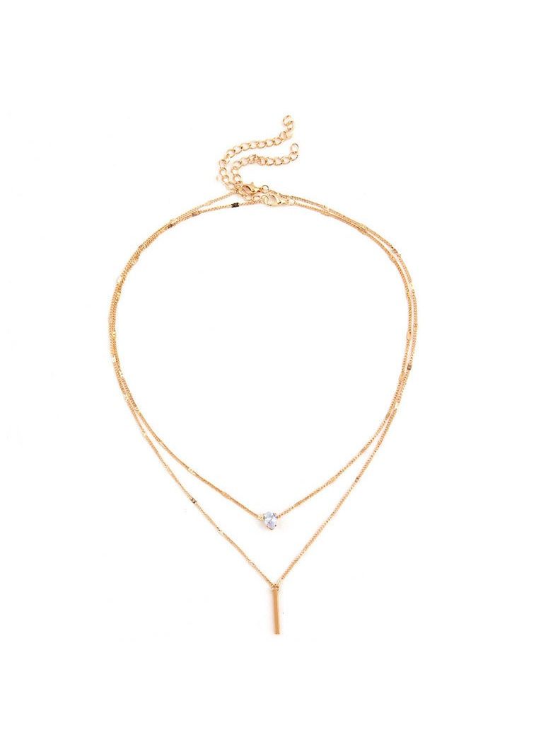 Rhinestone Long Double-Layer Pendant Necklace Female Ins Wind Everything Matching Choker - Image 3