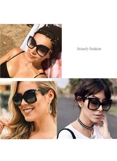 FEISEDY Oversized Square Butterfly Sunglasses Curved Curly Arm Frame Women'S Fashion Shades B4035  - Image 3