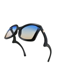 FEISEDY Oversized Square Butterfly Sunglasses Curved Curly Arm Frame Women'S Fashion Shades B4035  - Image 4