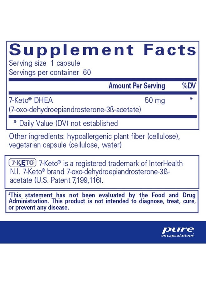 Pure Encapsulations 7-Keto DHEA 50 mg | Unique DHEA Metabolite Supplement to Support Thermogenesis and Healthy Body Composition* | 60 Capsules - Image 2