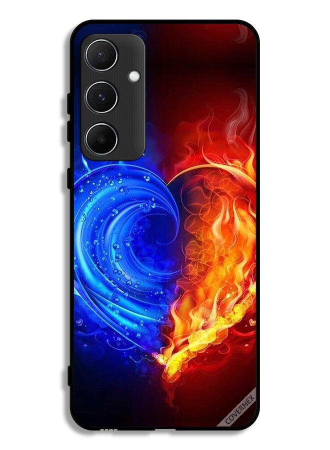 Covernex Samsung Galaxy A55 5G Protective Case Cover Fire And Water Heart Wallpaper - Image 1
