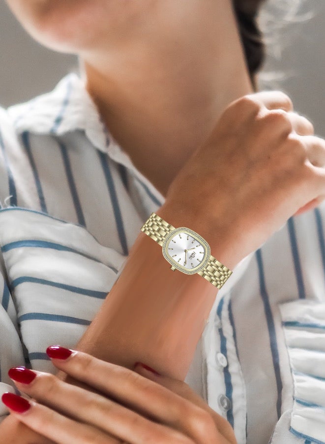 MARTINI Embellished Ovale Silver Dial Analog Watch - Image 2