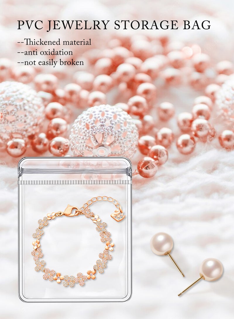 HomarKet 100 Pack Clear Jewelry Bags Clear Zipper Plastic Bag Self Seal PVC Rings Earrings Packing Pouch Storage Bags for Holding Jewelries (1.9 x 2.7 Inch/5x7cm)) - Image 2