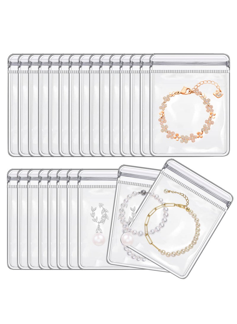 HomarKet 100 Pack Clear Jewelry Bags Clear Zipper Plastic Bag Self Seal PVC Rings Earrings Packing Pouch Storage Bags for Holding Jewelries (1.9 x 2.7 Inch/5x7cm)) - Image 5