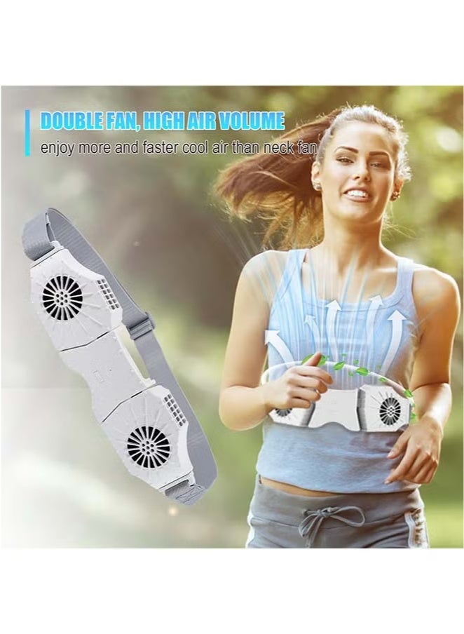 Sakulight مروحة الخصر، مروحة محمولة قابلة لإعادة الشحن، مروحة شخصية يمكن ارتداؤها تعمل ببطارية 8000 مللي أمبير في الساعة، مروحة للرقبة تنفخ الهواء البارد، مروحة للجسم للاستخدام الخارجي (أسود) - Image 3
