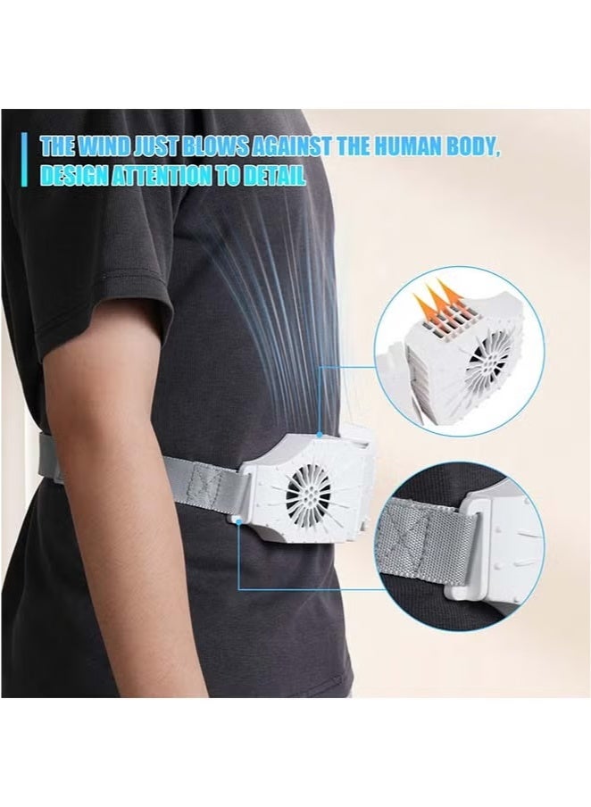 Sakulight مروحة الخصر، مروحة محمولة قابلة لإعادة الشحن، مروحة شخصية يمكن ارتداؤها تعمل ببطارية 8000 مللي أمبير في الساعة، مروحة للرقبة تنفخ الهواء البارد، مروحة للجسم للاستخدام الخارجي (أسود) - Image 4