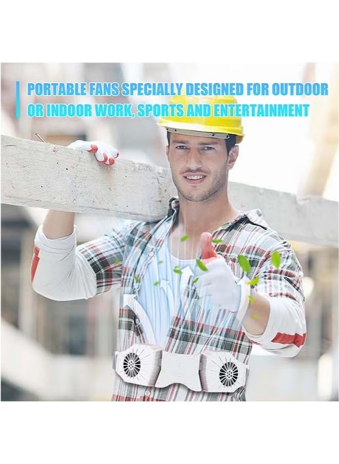 Sakulight مروحة الخصر، مروحة محمولة قابلة لإعادة الشحن، مروحة شخصية يمكن ارتداؤها تعمل ببطارية 8000 مللي أمبير في الساعة، مروحة للرقبة تنفخ الهواء البارد، مروحة للجسم للاستخدام الخارجي (أسود) - Image 2